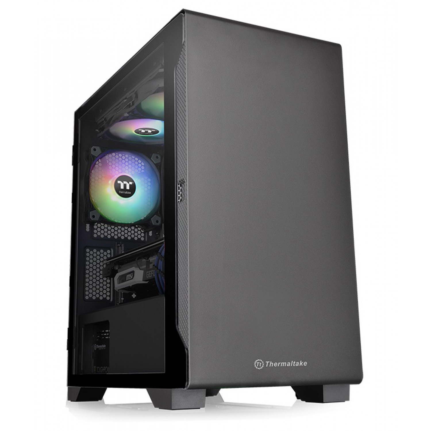 THERMALTAKE PC case micro tower S100 TG, 411x220x441mm, 1x fan, μαύρο