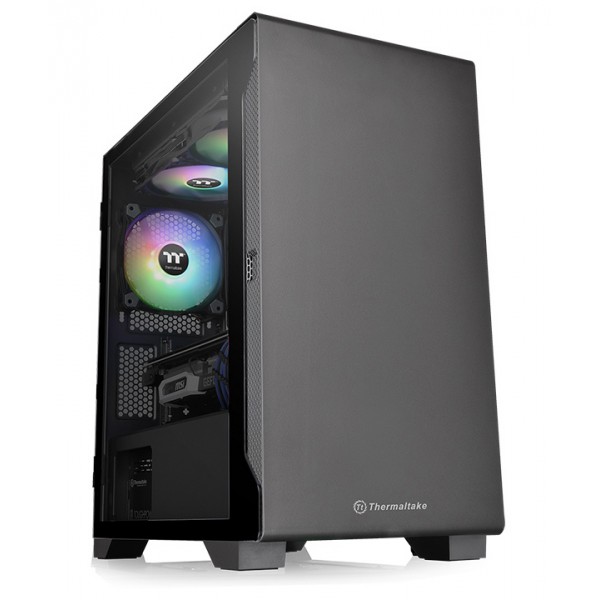 THERMALTAKE PC case micro tower S100 TG, 411x220x441mm, 1x fan, μαύρο