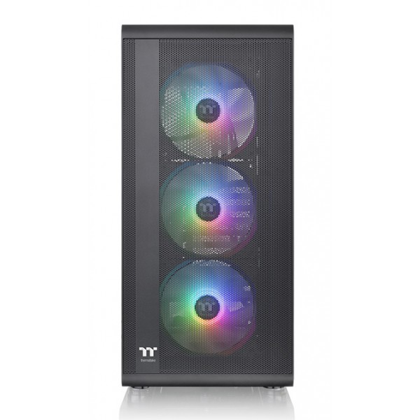 THERMALTAKE PC case mid tower S200 TG ARGB, 460x210x395mm, 3x fan, μαύρο THERMALTAKE PC case mid tower S200 TG ARGB, 460x210x395mm, 3x fan, μαύρο