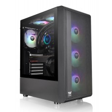 THERMALTAKE PC case mid tower S200 TG ARGB, 460x210x395mm, 3x fan, μαύρο