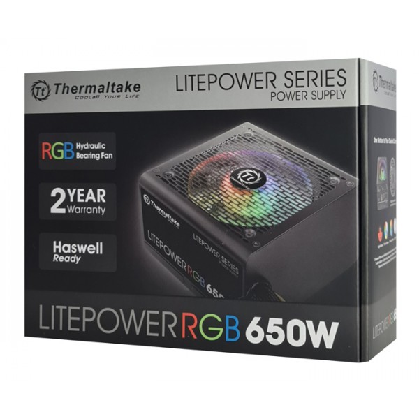 THERMALTAKE τροφοδοτικό PC Litepower RGB, 650W, Non Modular, Active PFC