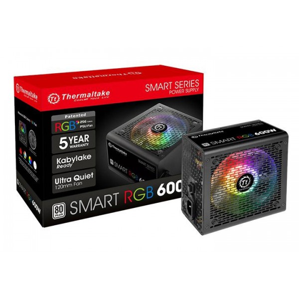 THERMALTAKE τροφοδοτικό PC Smart RGB, 600W, 80 Plus Standard, Active PFC THERMALTAKE τροφοδοτικό PC Smart RGB, 600W, 80 Plus Standard, Active PFC