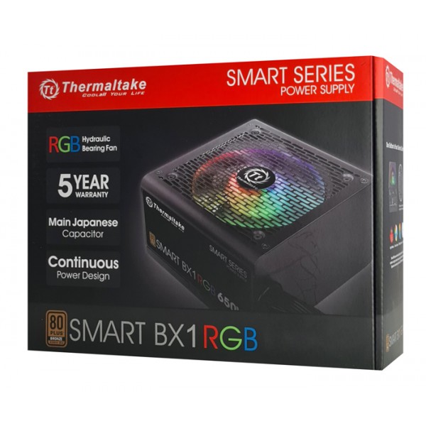 THERMALTAKE τροφοδοτικό PC Smart BX1 RGB 750W, 80 Plus Bronze Active PFC THERMALTAKE τροφοδοτικό PC Smart BX1 RGB 750W, 80 Plus Bronze Active PFC
