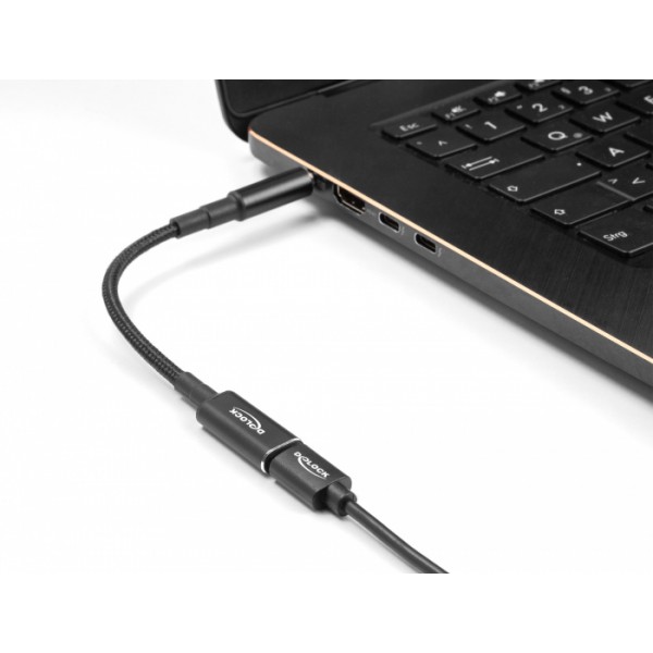 DELOCK καλώδιο τροφοδοσίας 60040, USB-C σε 5.5x2.5mm, 15cm, μαύρο DELOCK καλώδιο τροφοδοσίας 60040, USB-C σε 5.5x2.5mm, 15cm, μαύρο