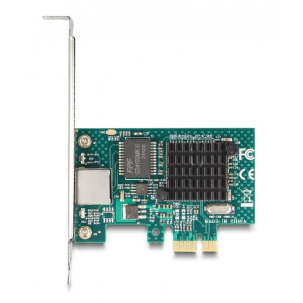 DELOCK κάρτα επέκτασης PCIe x1 σε 1x RJ45 Gigabit 88204, 1000Mbps