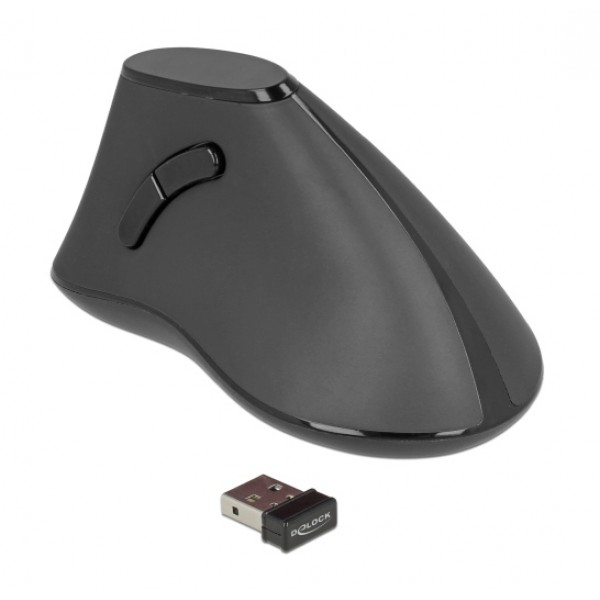 DELOCK ασύρματο vertical ποντίκι 12622 οπτικό, 5 πλήκτρα, 1000DPI, μαύρο DELOCK ασύρματο vertical ποντίκι 12622 οπτικό, 5 πλήκτρα, 1000DPI, μαύρο