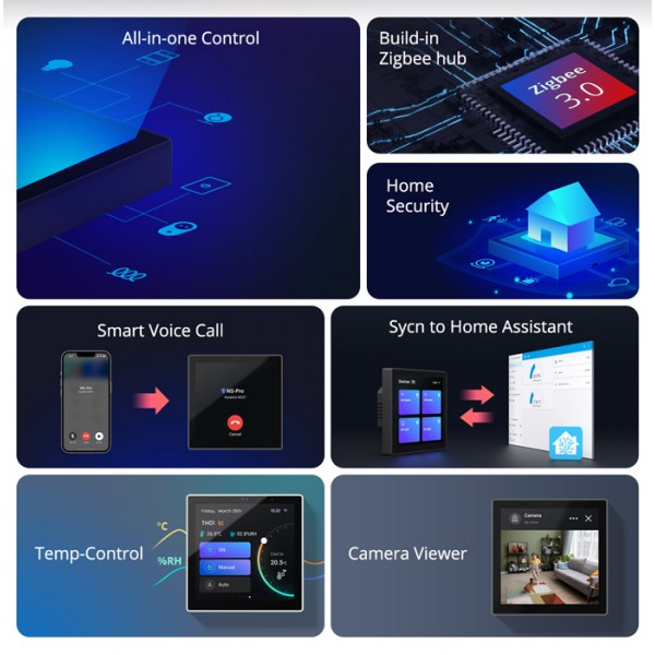 SONOFF smart panel ελέγχου NSPanel Pro, οθόνη αφής, Wi-Fi, Zigbee, μαύρο SONOFF smart panel ελέγχου NSPanel Pro, οθόνη αφής, Wi-Fi, Zigbee, μαύρο