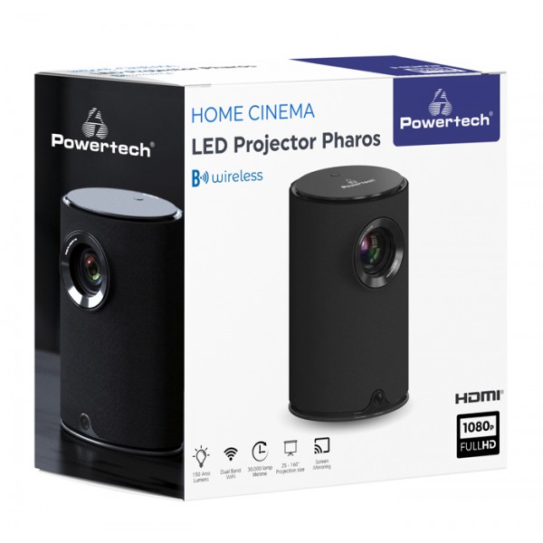 POWERTECH LED βιντεοπροβολέας Pharos, Full HD, WiFi, μαύρος POWERTECH LED βιντεοπροβολέας Pharos, Full HD, WiFi, μαύρος