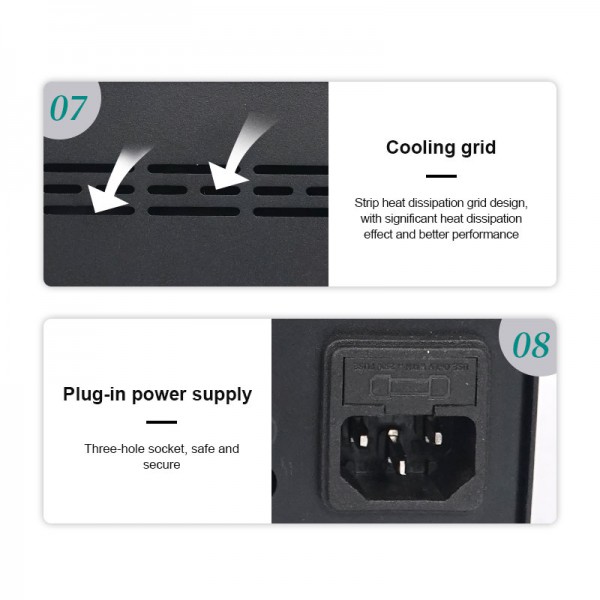 QUICK σταθμός θερμού αέρα QUICK2008D+ με πιστόλι, 750W, 100~450 °C QUICK σταθμός θερμού αέρα QUICK2008D+ με πιστόλι, 750W, 100~450 °C