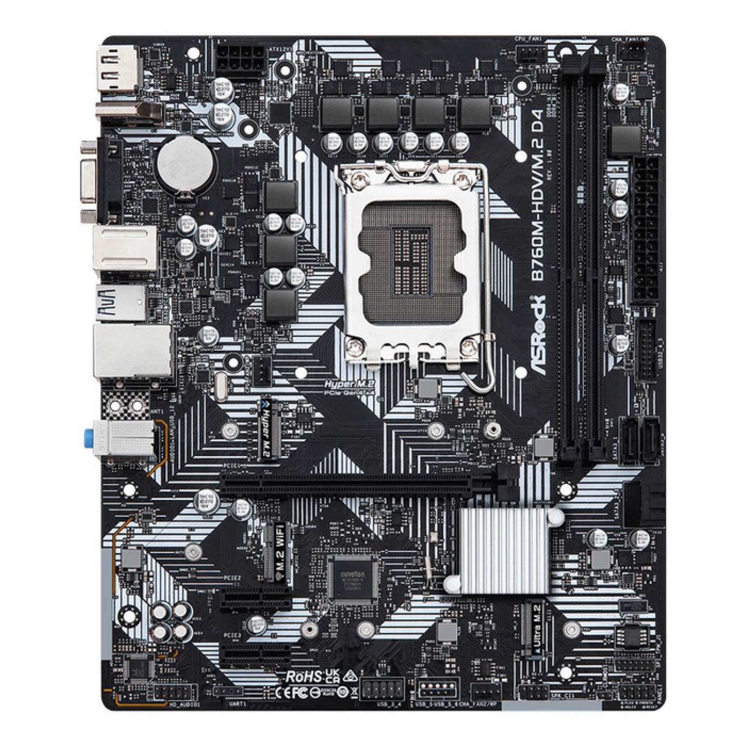 ASROCK μητρική B760M-HDV/M.2 D4, 2x DDR4, s1700, USB 3.2 Gen1, mATX ASROCK μητρική B760M-HDV/M.2 D4, 2x DDR4, s1700, USB 3.2 Gen1, mATX