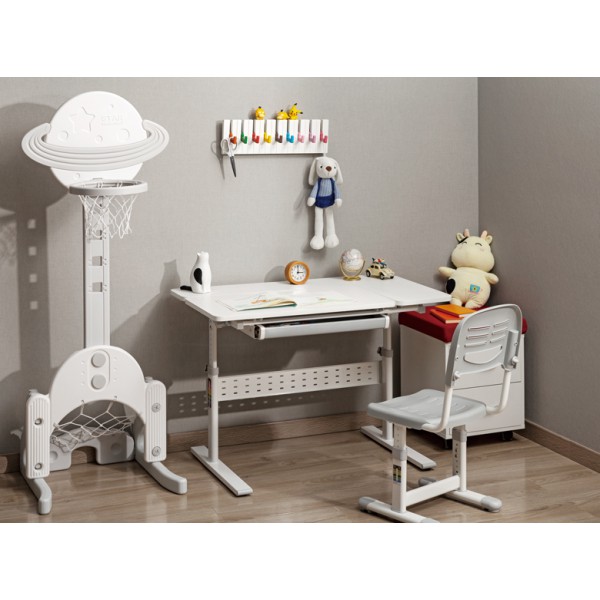 BRATECK παιδικό γραφείο E603, ρυθμιζόμενο, 100x60x54~76cm, λευκό BRATECK παιδικό γραφείο E603, ρυθμιζόμενο, 100x60x54~76cm, λευκό