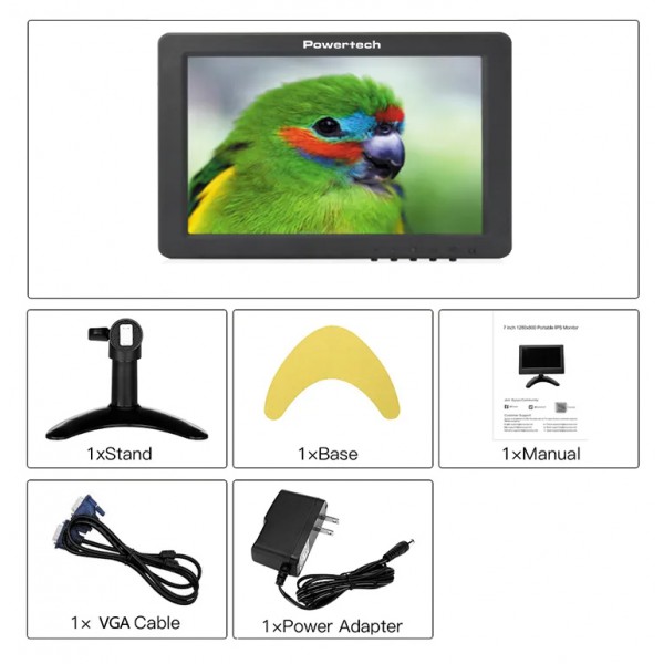 POWERTECH οθόνη LED PT-1108 8" 1024x768, IPS, HDMI/VGA/AV/BNC/USB, μαύρη POWERTECH οθόνη LED PT-1108 8" 1024x768, IPS, HDMI/VGA/AV/BNC/USB, μαύρη