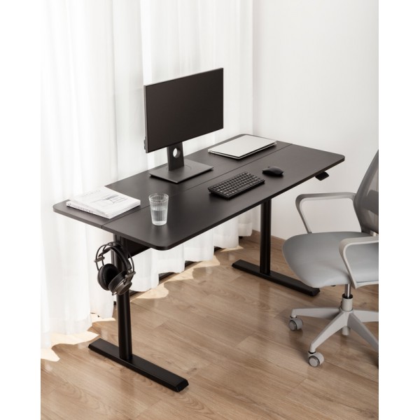 BRATECK γραφείο G04-22D-BL, ρυθμιζόμενο ύψος, 140x68cm, μαύρο BRATECK γραφείο G04-22D-BL, ρυθμιζόμενο ύψος, 140x68cm, μαύρο