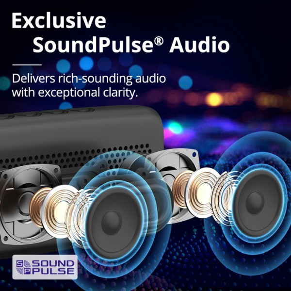 TRONSMART φορητό ηχείο Trip, 10W, Bluetooth, TWS, 2000mAh, IPX7, μαύρο TRONSMART φορητό ηχείο Trip, 10W, Bluetooth, TWS, 2000mAh, IPX7, μαύρο