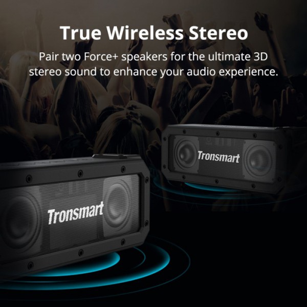 TRONSMART φορητό ηχείο Element Force+ 40W, Bluetooth/NFC, 6600mAh, μαύρο TRONSMART φορητό ηχείο Element Force+ 40W, Bluetooth/NFC, 6600mAh, μαύρο