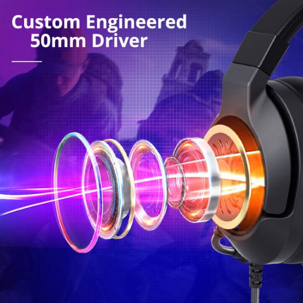 TRONSMART gaming headset Sparkle, USB, multiplatform, 50mm, μαύρο