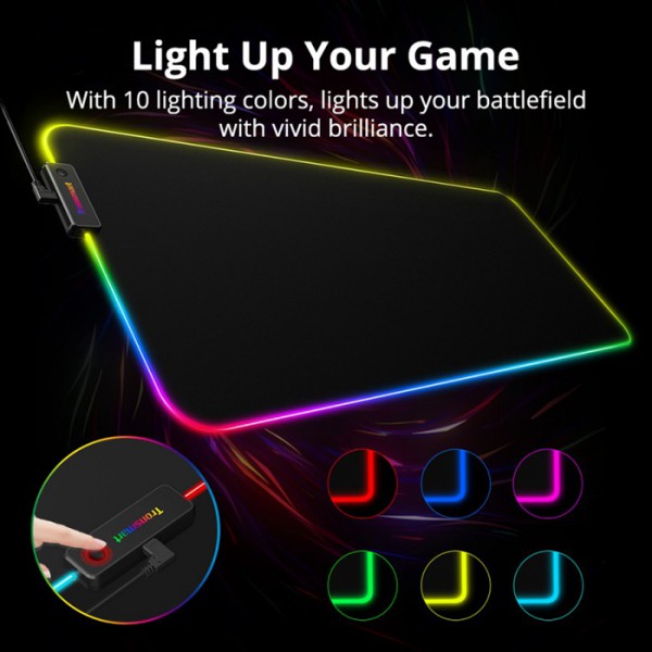 TRONSMART gaming mouse pad Spire με RGB φωτισμό, 800x300x4mm, μαύρο