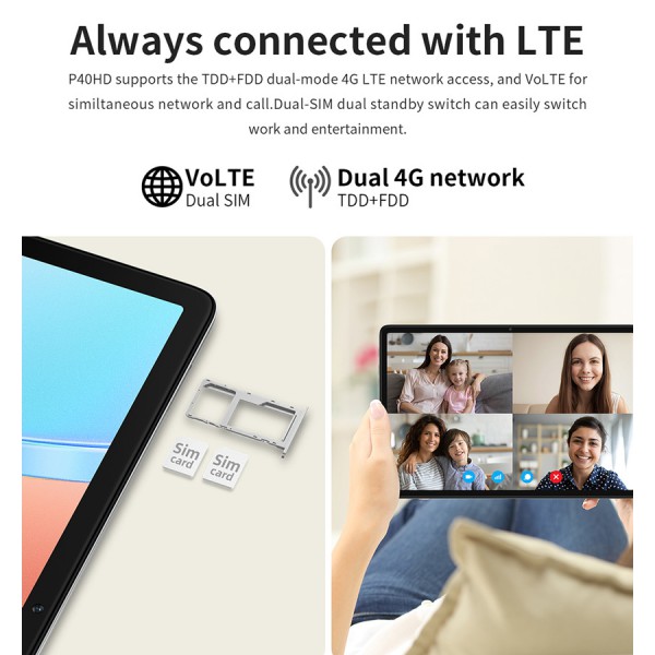 TECLAST tablet P40HD, 10.1" FHD, 6/128GB, Android 12, 4G, γκρι