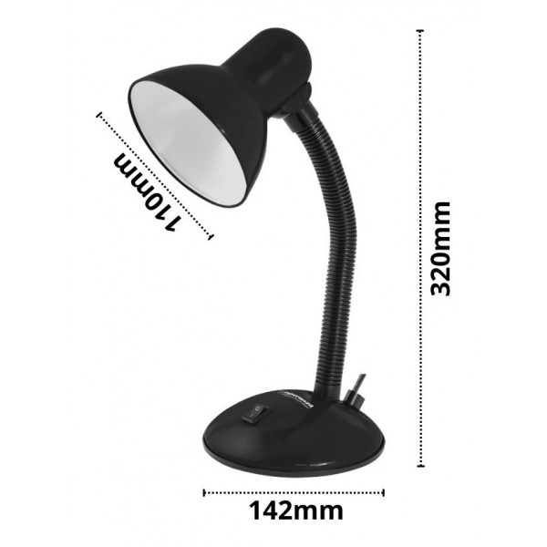 ESPERANZA φωτιστικό γραφείου Arcturus ELD107K, E27, μαύρο ESPERANZA φωτιστικό γραφείου Arcturus ELD107K, E27, μαύρο