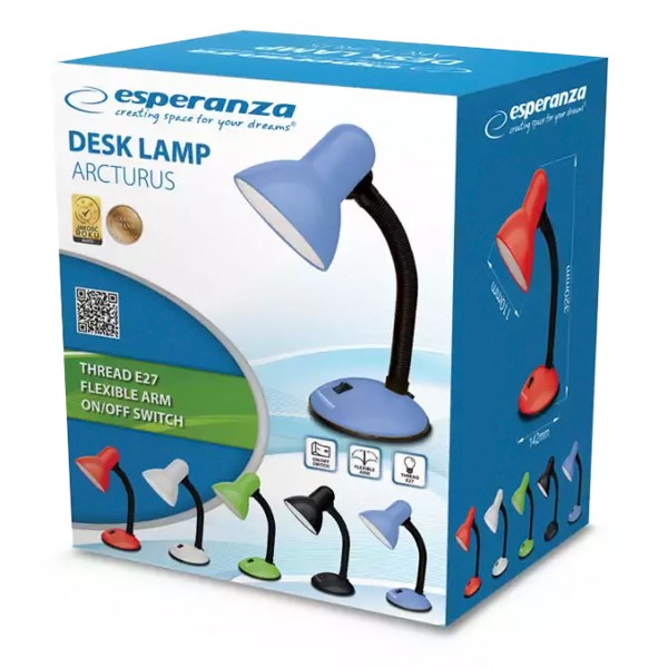 ESPERANZA φωτιστικό γραφείου Arcturus ELD107W, E27, λευκό