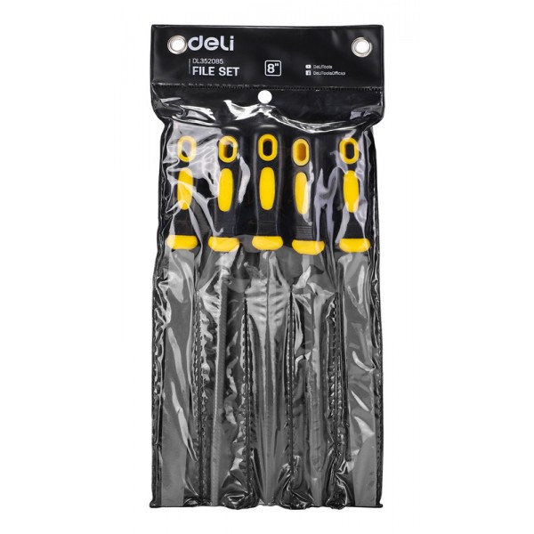 DELI σετ λίμες μετάλλου DL352085 με αντιολισθητική λαβή, 200mm, 5τμχ DELI σετ λίμες μετάλλου DL352085 με αντιολισθητική λαβή, 200mm, 5τμχ