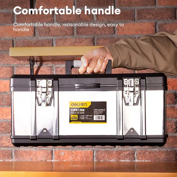 DELI εργαλειοθήκη 35716, μεταλλικό κούμπωμα, 40x18x18cm, ασημί DELI εργαλειοθήκη 35716, μεταλλικό κούμπωμα, 40x18x18cm, ασημί