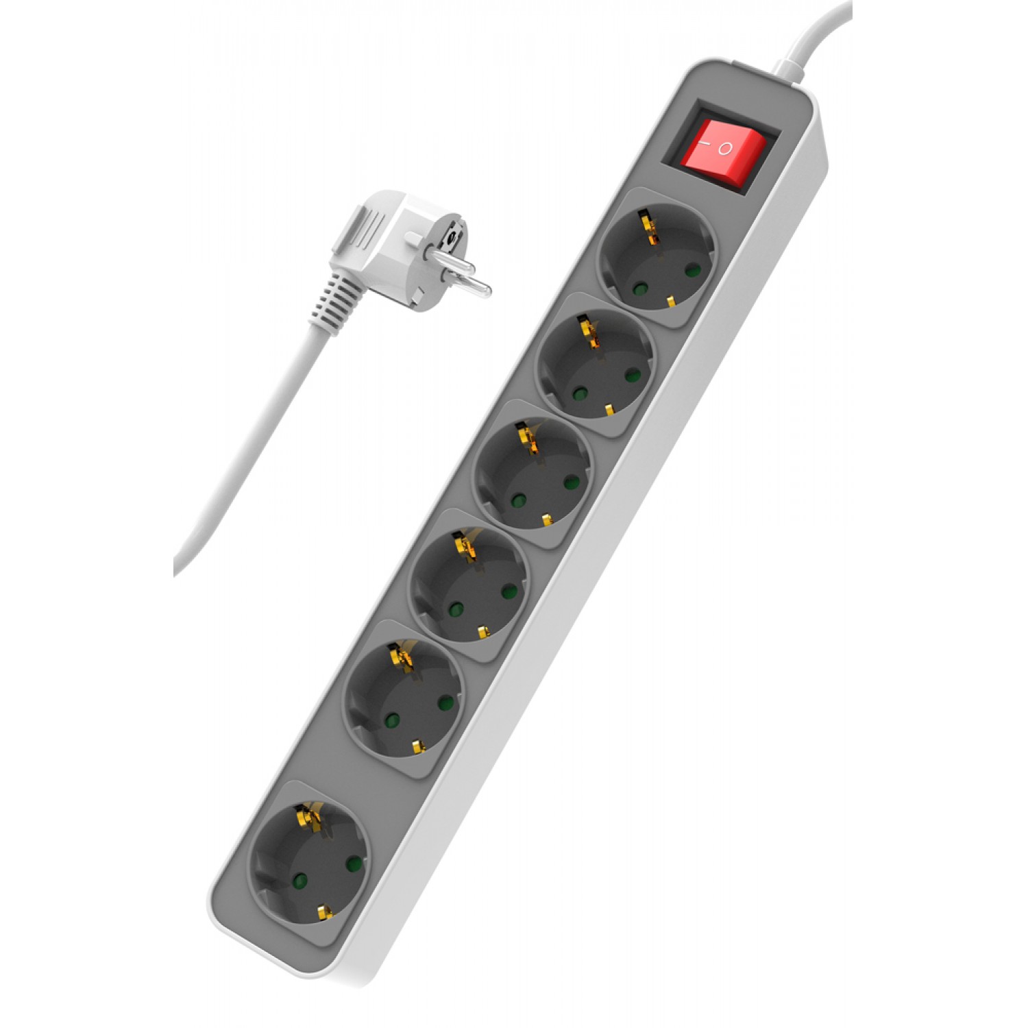 POWERTECH πολύπριζο ασφαλείας PT-1058, 6x schuko, 16A, 1.4m, λευκό POWERTECH πολύπριζο ασφαλείας PT-1058, 6x schuko, 16A, 1.4m, λευκό