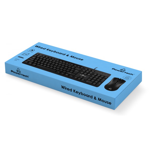 POWERTECH set ποντίκι & πληκτρολόγιο PT-1068, ενσύρματο, 1000DPI, μαύρο POWERTECH set ποντίκι & πληκτρολόγιο PT-1068, ενσύρματο, 1000DPI, μαύρο