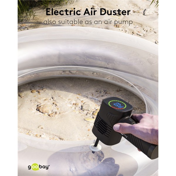 GOOBAY ηλεκτρικό air duster 61667, LED οθόνη, 46.8W, 2000mAh, μαύρο GOOBAY ηλεκτρικό air duster 61667, LED οθόνη, 46.8W, 2000mAh, μαύρο