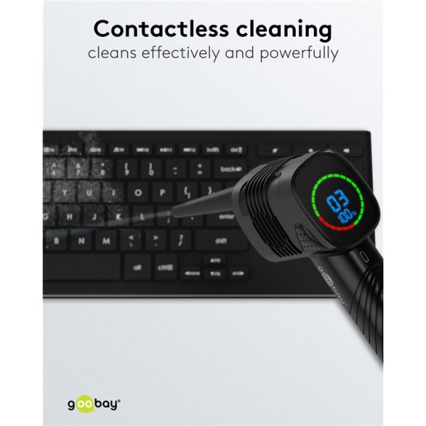 GOOBAY ηλεκτρικό air duster 61667, LED οθόνη, 46.8W, 2000mAh, μαύρο GOOBAY ηλεκτρικό air duster 61667, LED οθόνη, 46.8W, 2000mAh, μαύρο