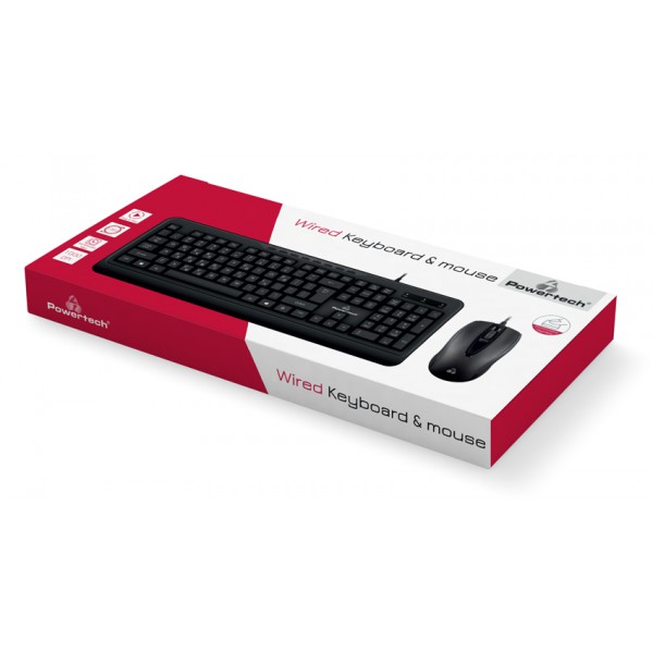 POWERTECH set ποντίκι & πληκτρολόγιο PT-1067, ενσύρματο, 1000DPI, μαύρο POWERTECH set ποντίκι & πληκτρολόγιο PT-1067, ενσύρματο, 1000DPI, μαύρο