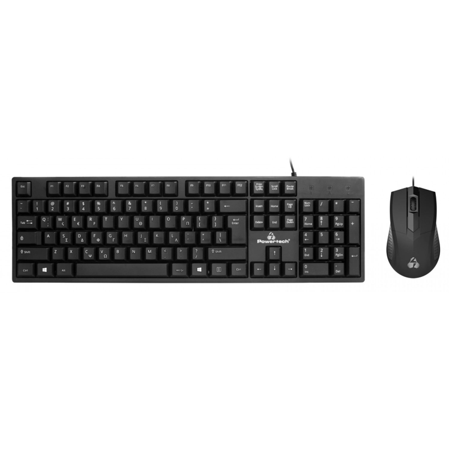 POWERTECH set ποντίκι & πληκτρολόγιο PT-1075, ενσύρματο, 1000DPI, μαύρο POWERTECH set ποντίκι & πληκτρολόγιο PT-1075, ενσύρματο, 1000DPI, μαύρο