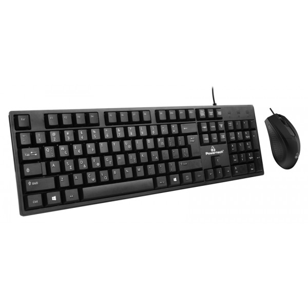 POWERTECH set ποντίκι & πληκτρολόγιο PT-1075, ενσύρματο, 1000DPI, μαύρο POWERTECH set ποντίκι & πληκτρολόγιο PT-1075, ενσύρματο, 1000DPI, μαύρο