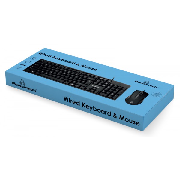 POWERTECH set ποντίκι & πληκτρολόγιο PT-1075, ενσύρματο, 1000DPI, μαύρο POWERTECH set ποντίκι & πληκτρολόγιο PT-1075, ενσύρματο, 1000DPI, μαύρο