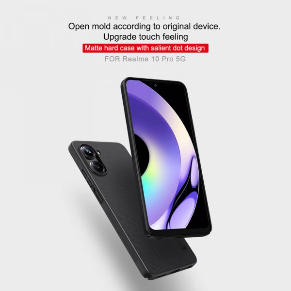 NILLKIN θήκη Super Frosted Shield για Realme 10 Pro 5G, μαύρη NILLKIN θήκη Super Frosted Shield για Realme 10 Pro 5G, μαύρη
