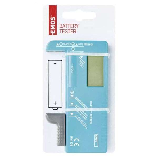 EMOS ψηφιακό tester μπαταρίας N0322 για 9V/AA/AAA/C/D/button cells