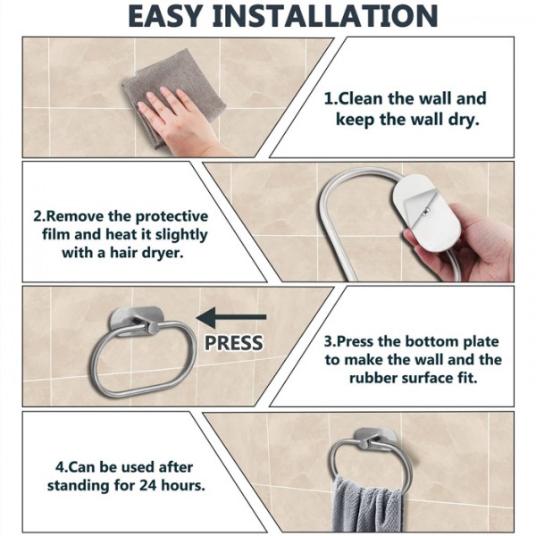 Κρεμάστρα τοίχου HUH-0114 για μπάνιο, μεταλλική, 20.5cm, ασημί Κρεμάστρα τοίχου HUH-0114 για μπάνιο, μεταλλική, 20.5cm, ασημί