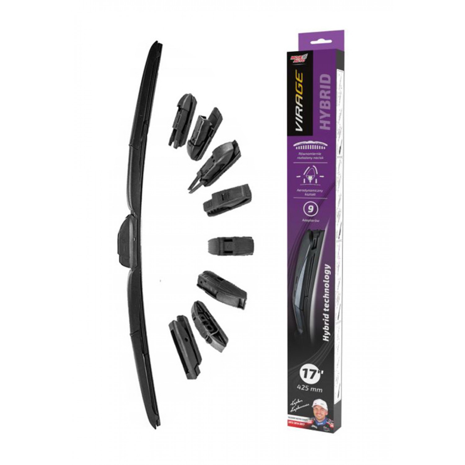 MOJE AUTO υαλοκαθαριστήρας Hybrid 92-H17, 17" (425mm), 9 αντάπτορες MOJE AUTO υαλοκαθαριστήρας Hybrid 92-H17, 17" (425mm), 9 αντάπτορες