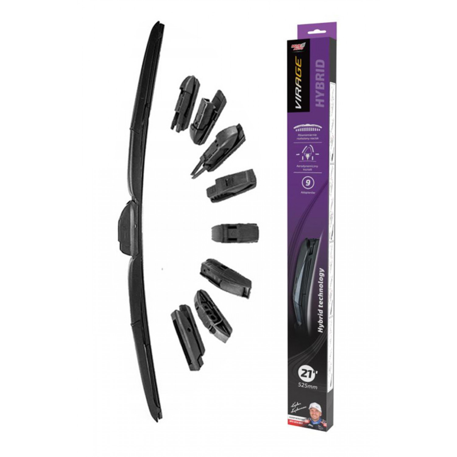 MOJE AUTO υαλοκαθαριστήρας Hybrid 92-H21, 21" (525mm), 9 αντάπτορες MOJE AUTO υαλοκαθαριστήρας Hybrid 92-H21, 21" (525mm), 9 αντάπτορες