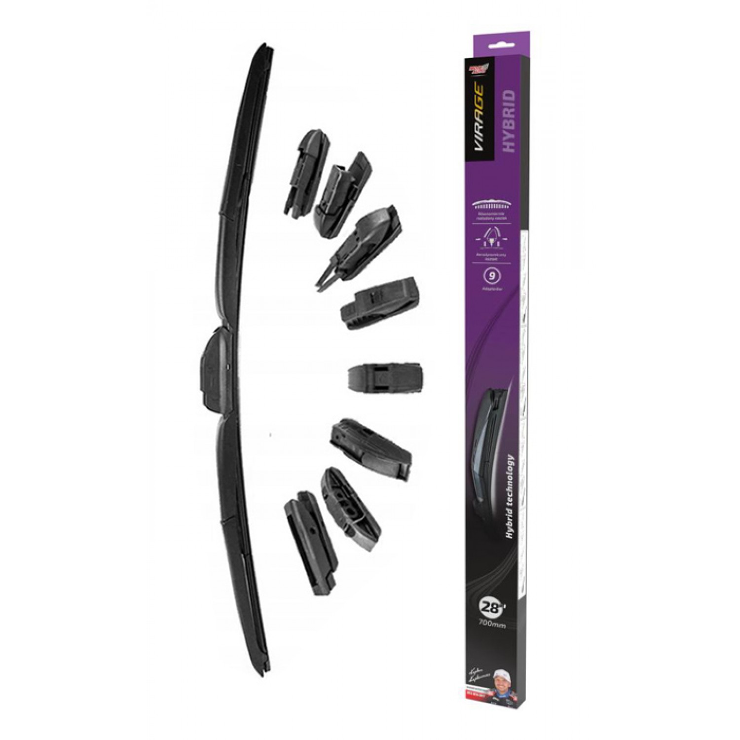 MOJE AUTO υαλοκαθαριστήρας Hybrid 92-H28, 28" (700mm), 9 αντάπτορες MOJE AUTO υαλοκαθαριστήρας Hybrid 92-H28, 28" (700mm), 9 αντάπτορες