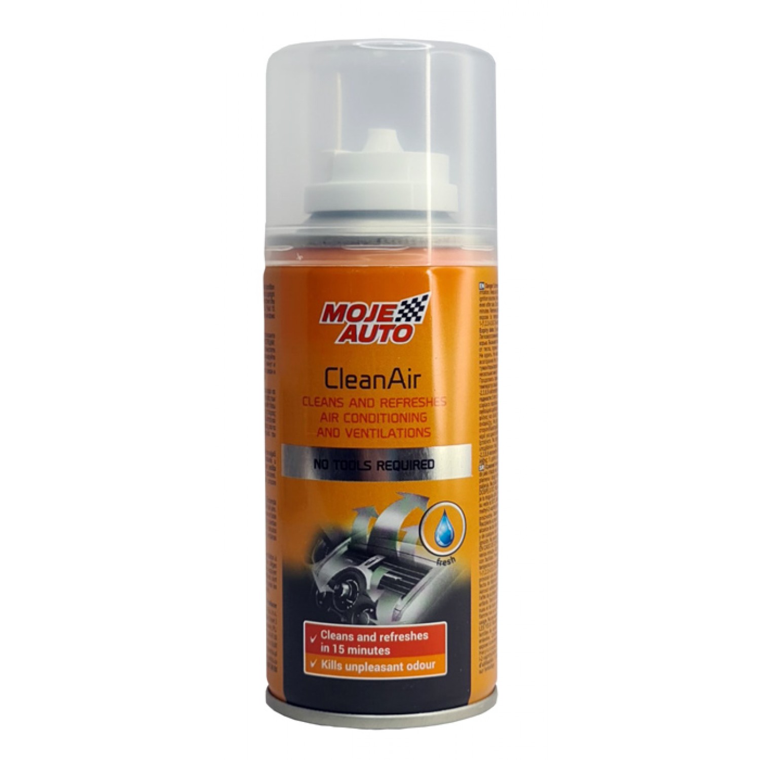 MOJE AUTO σπρέι καθαρισμού κλιματιστικού αυτοκινήτου CleanAir, 150ml MOJE AUTO σπρέι καθαρισμού κλιματιστικού αυτοκινήτου CleanAir, 150ml