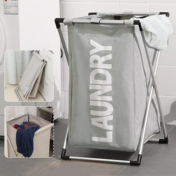 Καλάθι απλύτων CLN-004 με 1 σάκο, υφασμάτινο, 60x38x35mm, γκρι Καλάθι απλύτων CLN-004 με 1 σάκο, υφασμάτινο, 60x38x35mm, γκρι