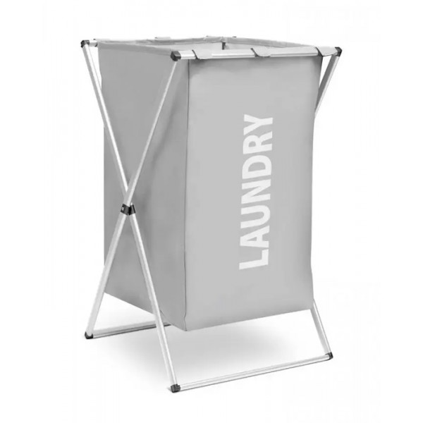 Καλάθι απλύτων CLN-004 με 1 σάκο, υφασμάτινο, 60x38x35mm, γκρι Καλάθι απλύτων CLN-004 με 1 σάκο, υφασμάτινο, 60x38x35mm, γκρι