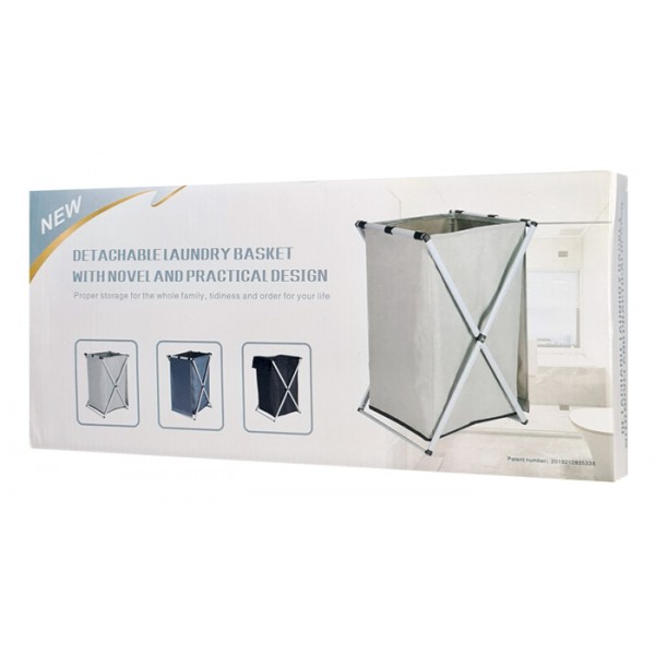 Καλάθι απλύτων CLN-004 με 1 σάκο, υφασμάτινο, 60x38x35mm, γκρι Καλάθι απλύτων CLN-004 με 1 σάκο, υφασμάτινο, 60x38x35mm, γκρι