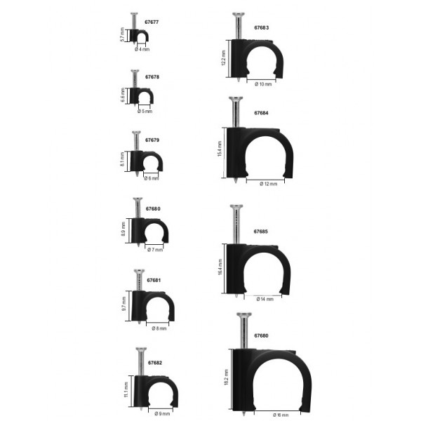 GOOBAY ρόκα στήριξης καλωδίων 64681, 8mm, μαύρο, 100τμχ GOOBAY ρόκα στήριξης καλωδίων 64681, 8mm, μαύρο, 100τμχ