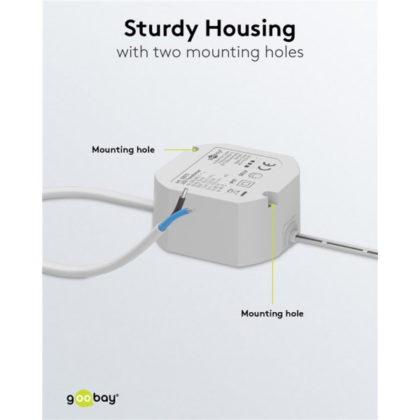 GOOBAY μετασχηματιστής LED 59575, 12V/1A, 12W, IP65 GOOBAY μετασχηματιστής LED 59575, 12V/1A, 12W, IP65