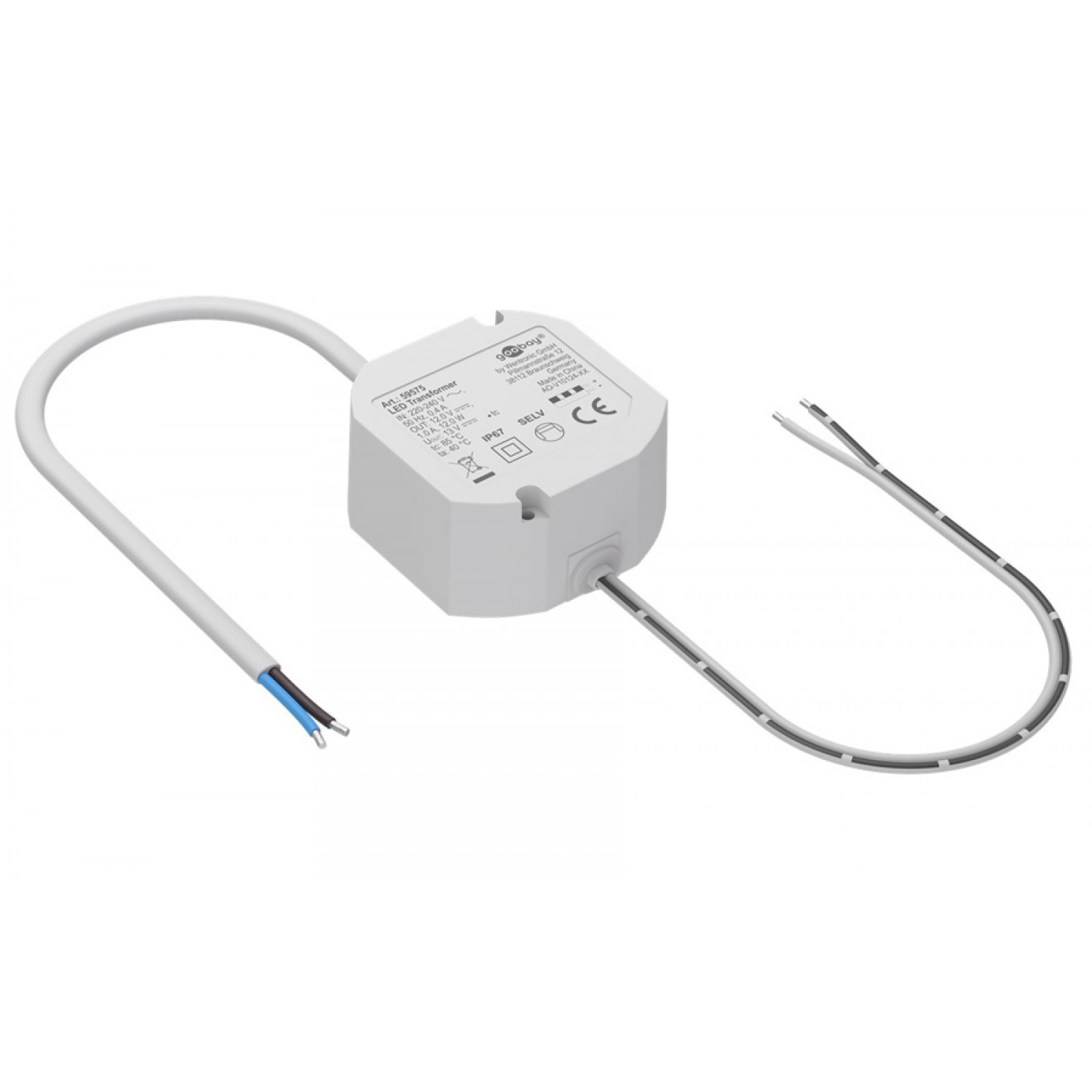 GOOBAY μετασχηματιστής LED 59575, 12V/1A, 12W, IP65 GOOBAY μετασχηματιστής LED 59575, 12V/1A, 12W, IP65