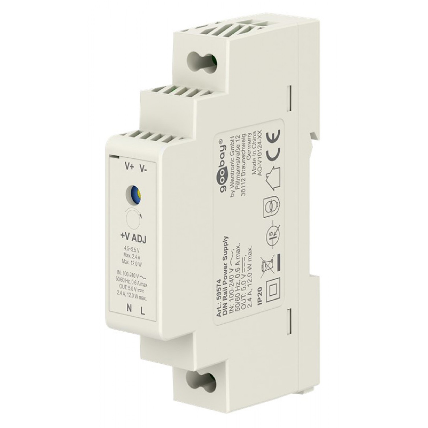 GOOBAY τροφοδοτικό 59574 για DIN rail, 5V/2.4A, 12W, IP20 GOOBAY τροφοδοτικό 59574 για DIN rail, 5V/2.4A, 12W, IP20