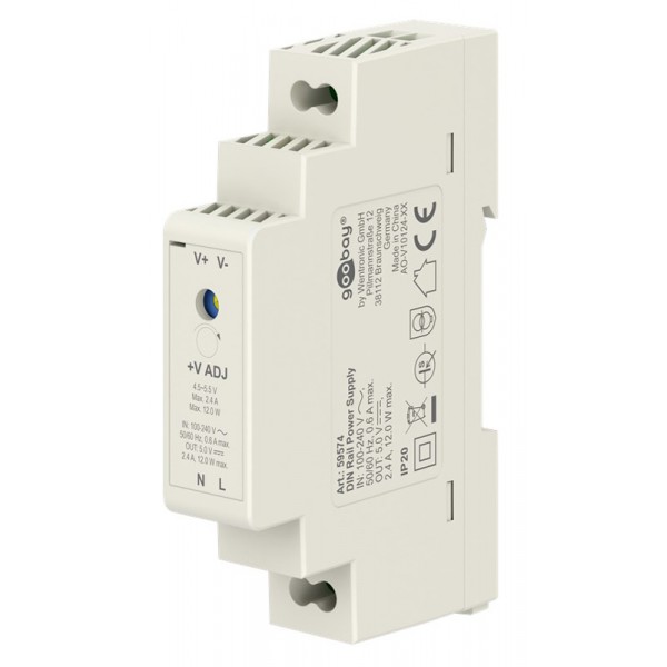 GOOBAY τροφοδοτικό 59574 για DIN rail, 5V/2.4A, 12W, IP20 GOOBAY τροφοδοτικό 59574 για DIN rail, 5V/2.4A, 12W, IP20