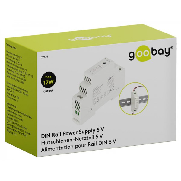 GOOBAY τροφοδοτικό 59574 για DIN rail, 5V/2.4A, 12W, IP20 GOOBAY τροφοδοτικό 59574 για DIN rail, 5V/2.4A, 12W, IP20